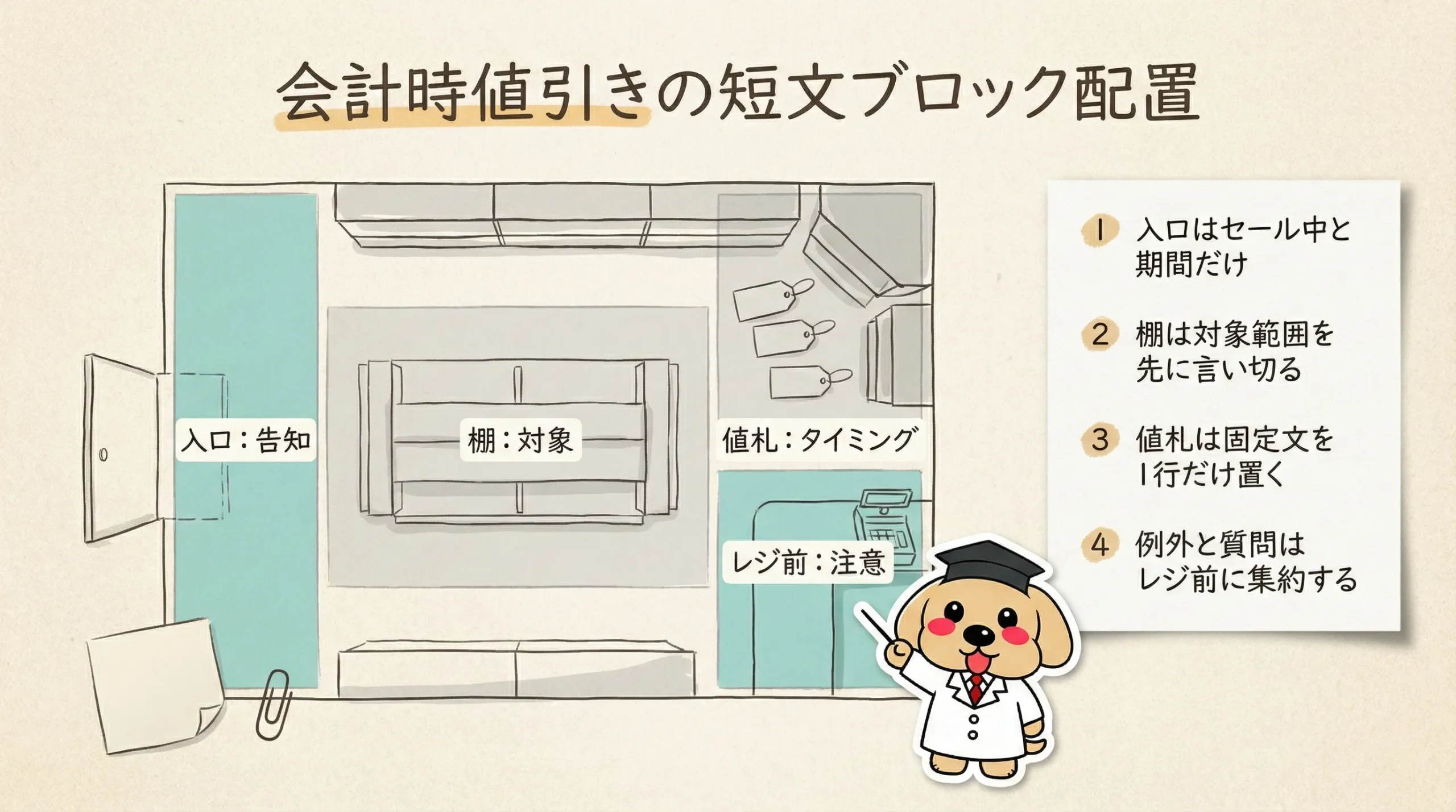 「会計時値引き」を誤解なく伝える文言テンプレ