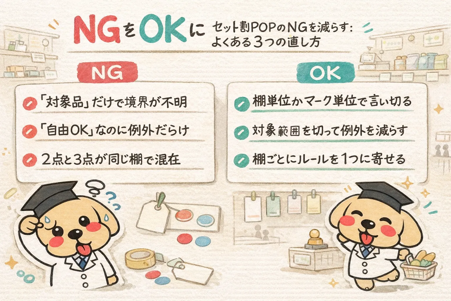 よくあるNGパターン（反応が落ちる・質問が増える）と直し方