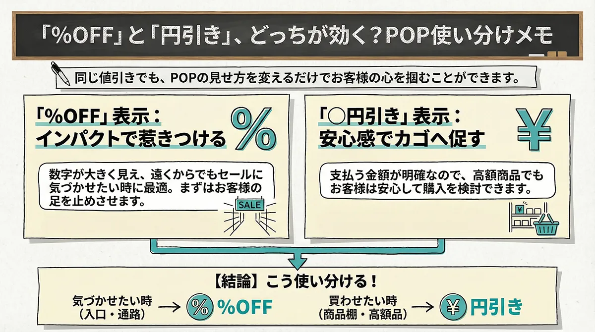 同じ値引きでも「％」と「◯円引き」で印象が変わる理由