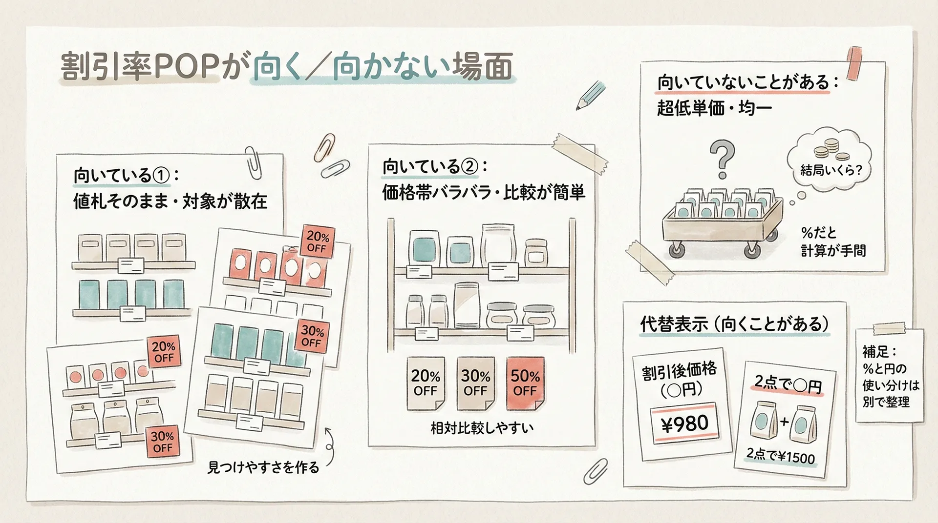 割引率POPが向いているセール・向いていないセール